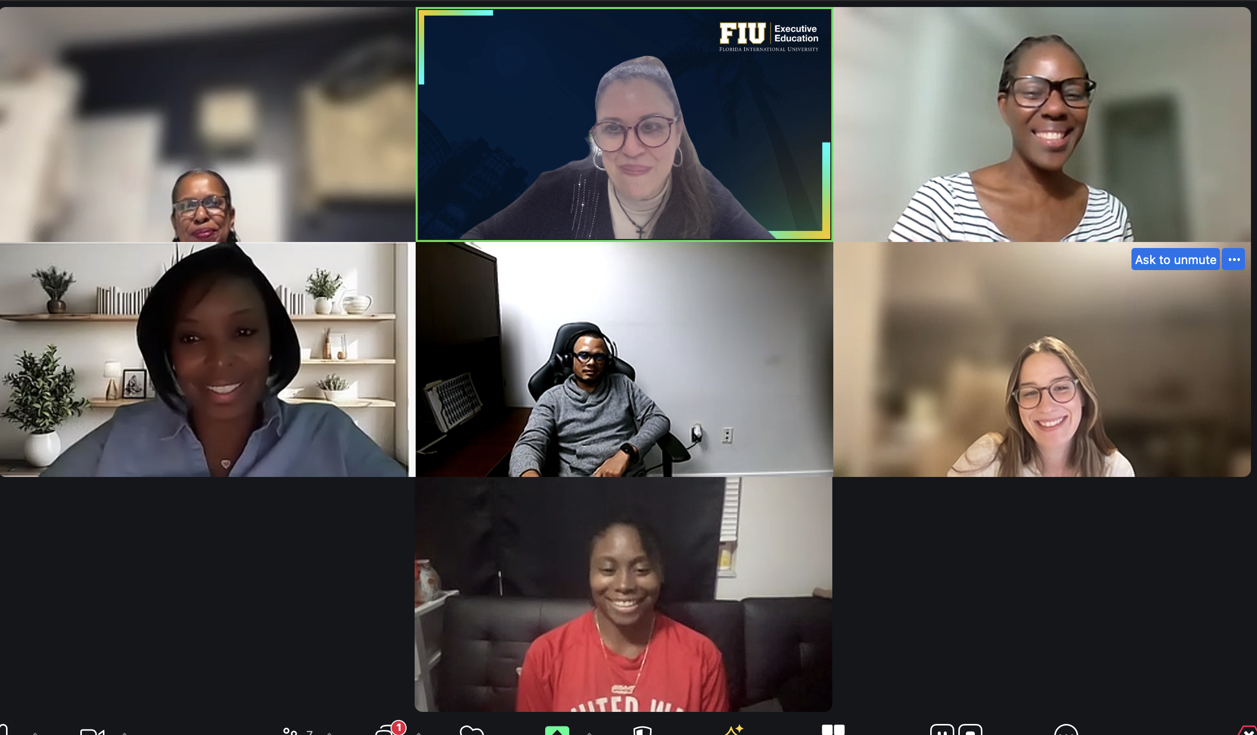ATA students participating in a live online class session